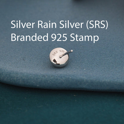 Genuine Tiger's Eye Stud Earrings in Sterling Silver, 4mm, 5mm and 6mm, Cabochon Bezel Stud Earrings, Tiger Eye Stone