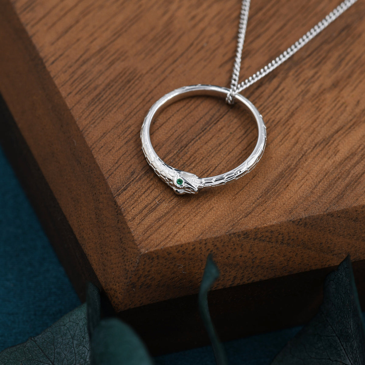 Ouroboros Snake Ring Holder Necklace