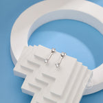 Double CZ Ear Jacket in Sterling Silver, Silver or Gold, Front and Back Earrings, Two Part Earrings