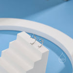 CZ Star Huggie Hoop Earrings in Sterling Silver, Available in 4 Colours, Tiny Star CZ Open Hoops, Pull Through Threaders