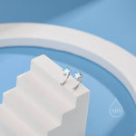 CZ Star Huggie Hoop Earrings in Sterling Silver, Available in 4 Colours, Tiny Star CZ Open Hoops, Pull Through Threaders