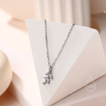 Tiny Little CZ Leaf Pendant Necklace in Sterling Silver, Green or Clear CZ, Olive Leaf Necklace, Olive Branch Necklace, Nature Inspired