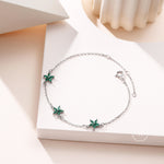 Tiny CZ Flower Bracelet in Sterling Silver, Silver or Gold , Available in 4 Colours, Silver or Gold, Marquise Flower Bracelet