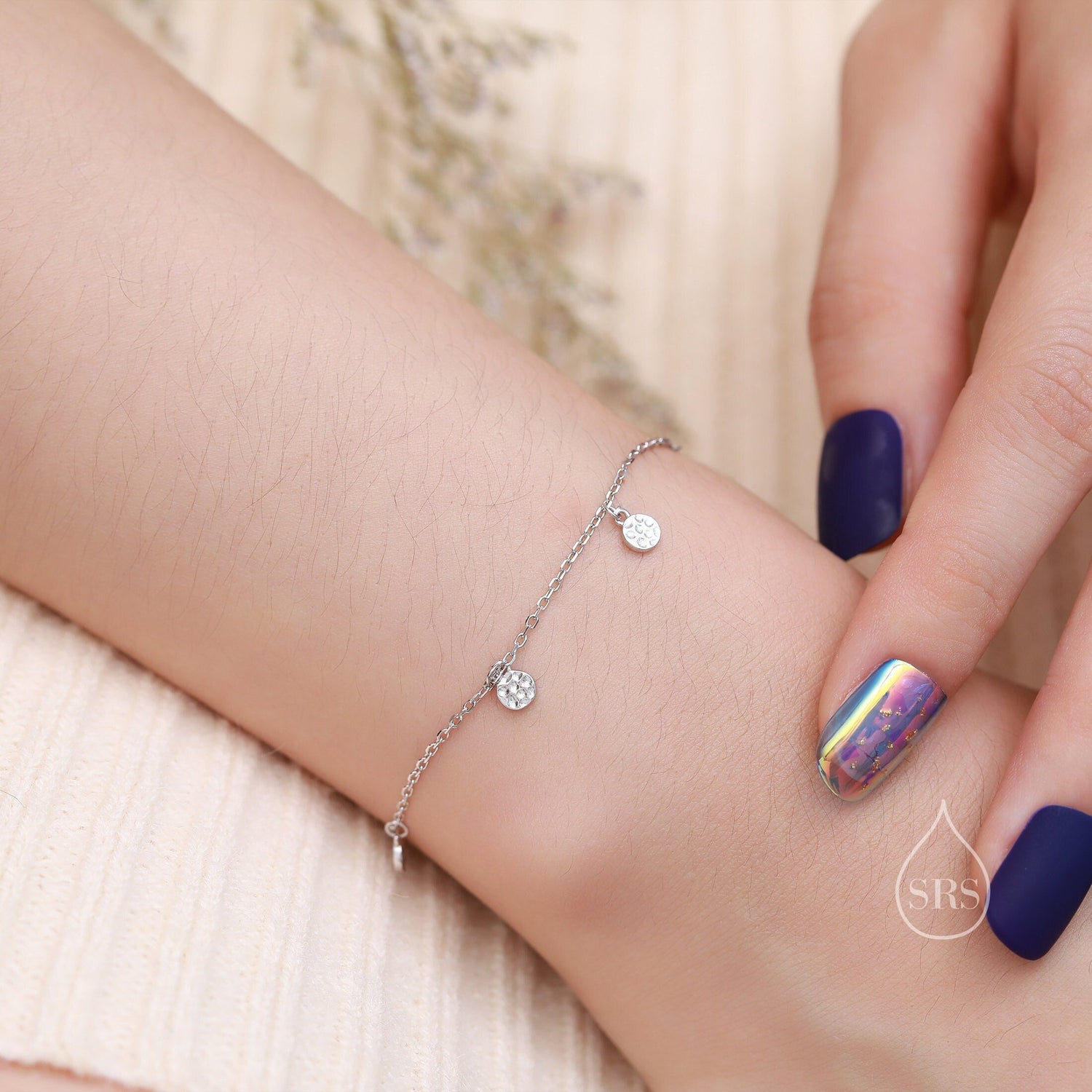 Hammered Disk Station Bracelet