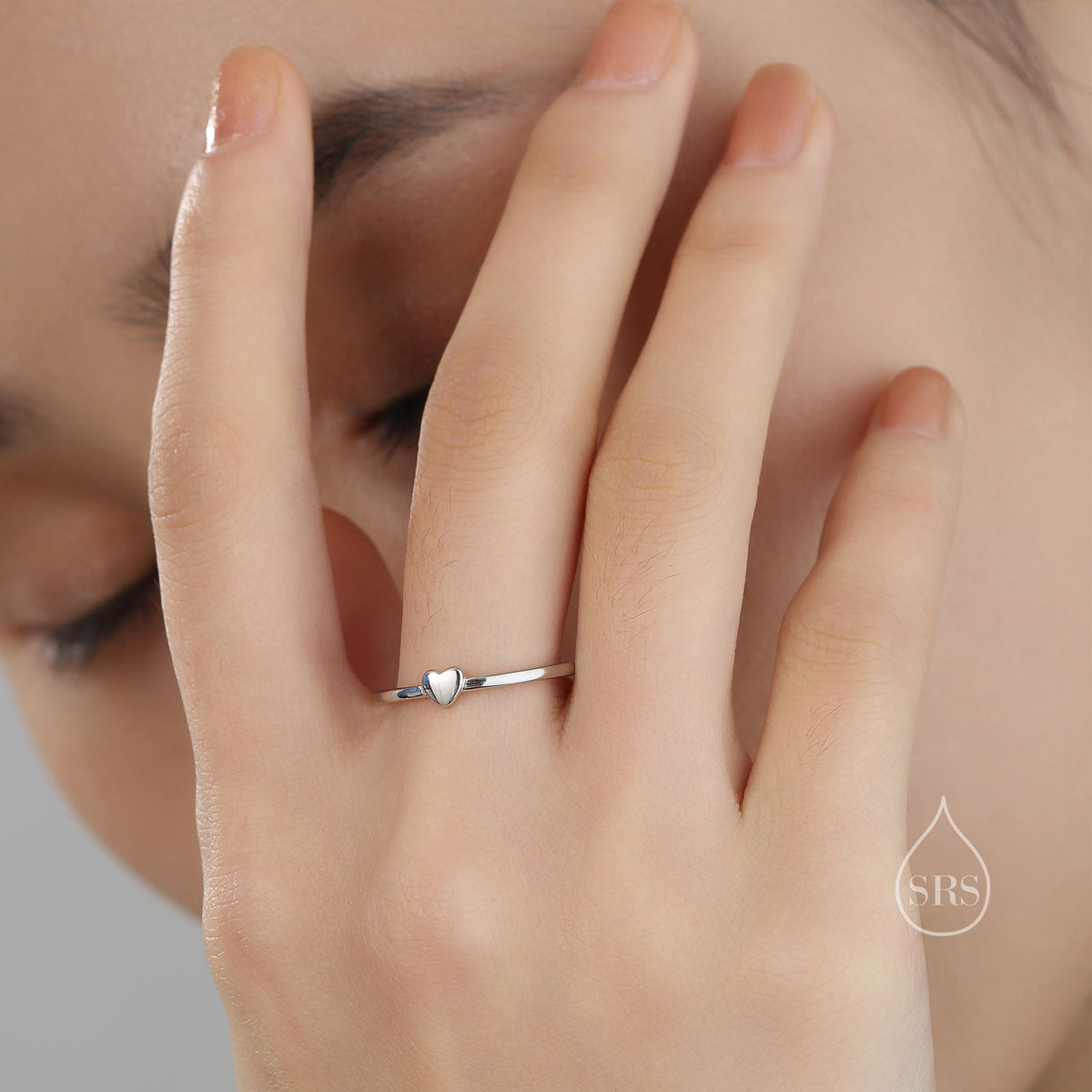 Extra Tiny Heart Ring in Sterling Silver, Silver Heart Ring in US 5 - 8? Sweet Heart Ring, Extra Small Heart Ring
