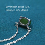 Genuine Green Jade Oval Necklace in Sterling Silver, Dainty Jade Oval Cabochon Necklace, Natural Jade Necklace