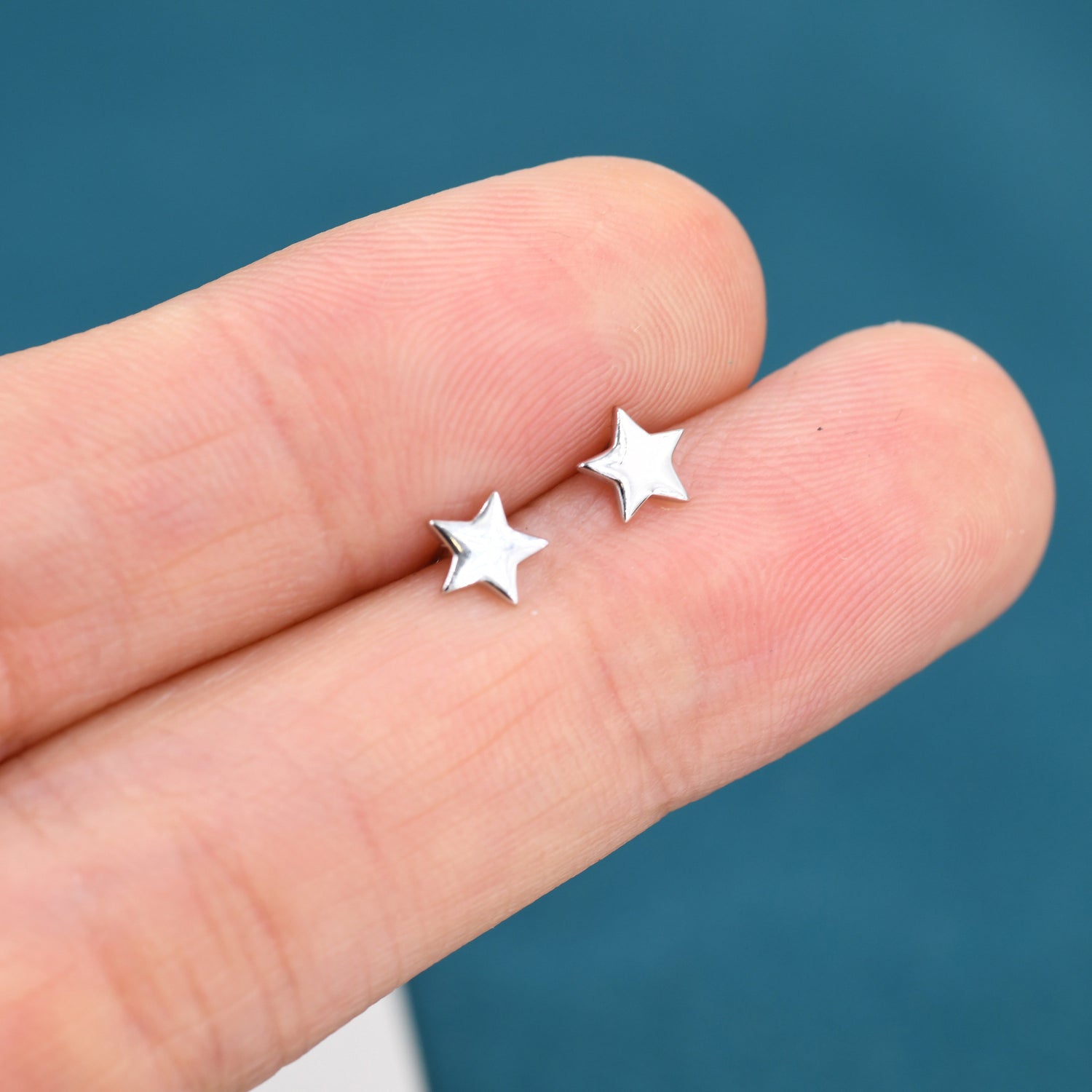 Tiny Star Stud Earrings in Sterling Silver, Dainty, Celestial Stud, Delicate and Pretty