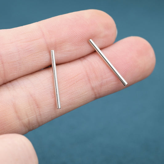 Skinny Long  Bar Stud Earrings in Sterling Silver,  Skinny Bar Earrings, Delicate Bar Earrings