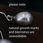 Sterling Silver Grey Pearl Earrings, Natural Freshwater Pearl Drop Hook Earrings in Sterling Silver, Oval Pearl Earrings