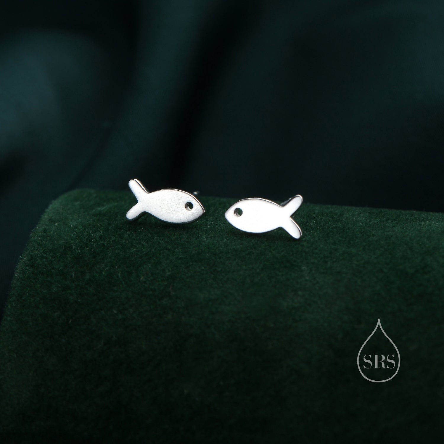 Tiny Fish Stud Earrings in Sterling Silver, Silver, Gold or Rose Gold, Small Fish Earrings, Cute Fish Earrings