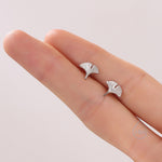 Tiny Ginkgo Leaf Stud Earrings in Sterling Silver, Silver, Gold or Rose Gold, Small Leaf Earrings, Cute Leaf Earrings