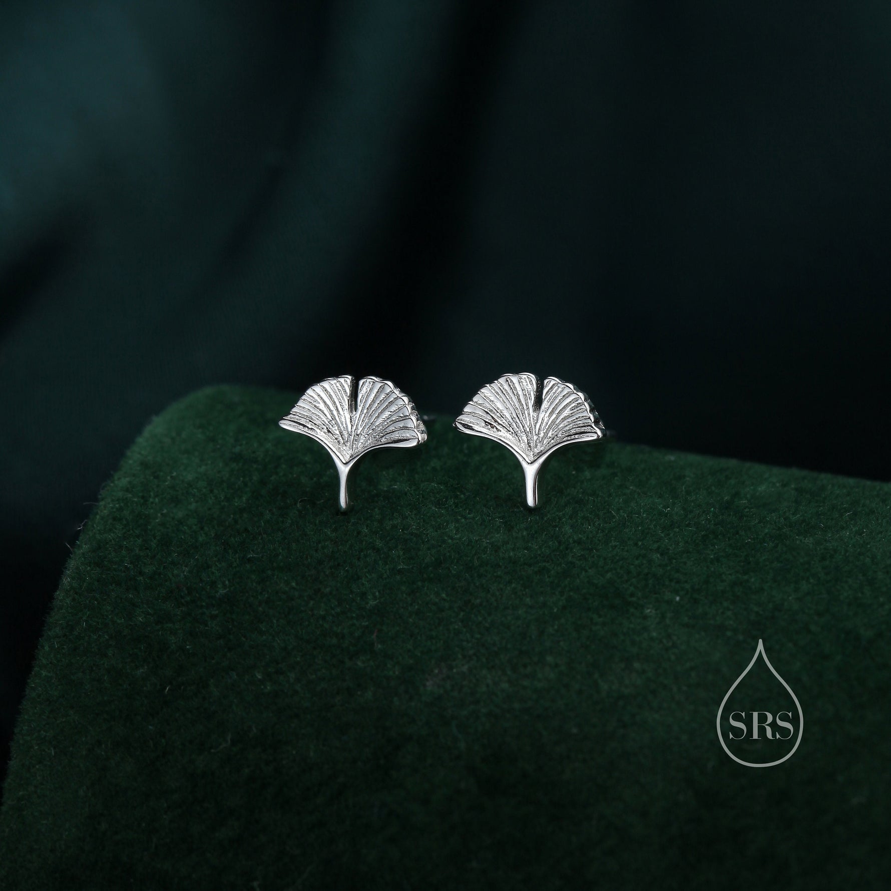 Tiny Ginkgo Leaf Stud Earrings in Sterling Silver, Silver, Gold or Rose Gold, Small Leaf Earrings, Cute Leaf Earrings