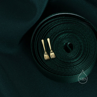 Tiny Little Fork Stud Earrings in Sterling Silver, Silver, Gold or Rose Gold, Small Fork Earrings, Cute Fork Earrings