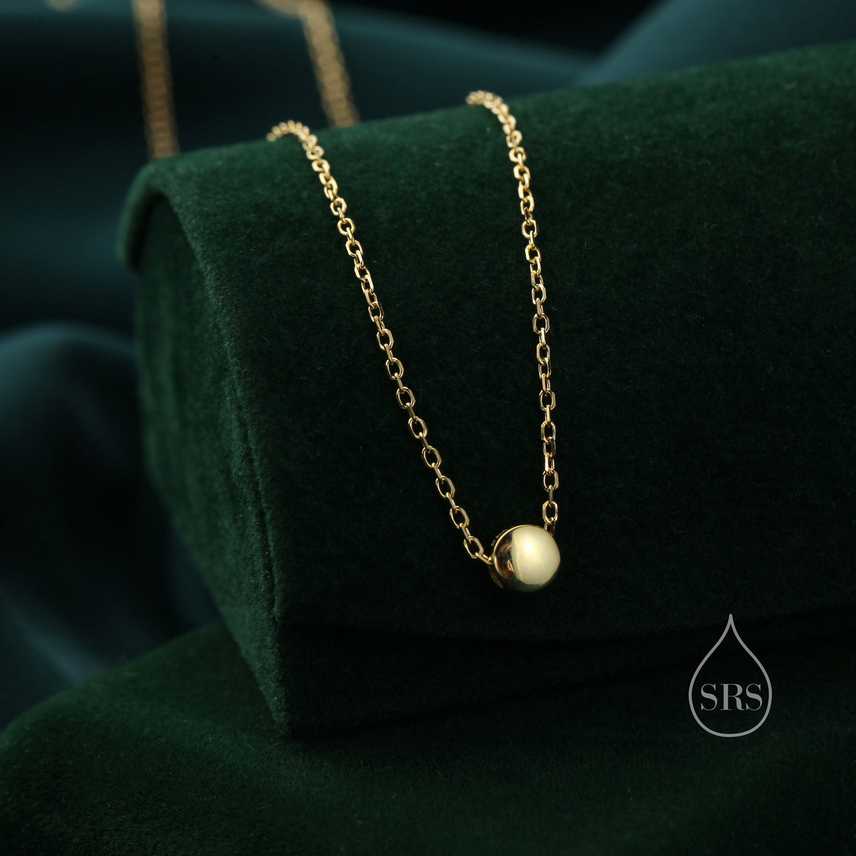 Tiny Little Dot Pendant Necklace in Sterling Silver, Silver, Gold or Rose Gold, Extra Small Pebble Necklace, Silver Disk Necklace