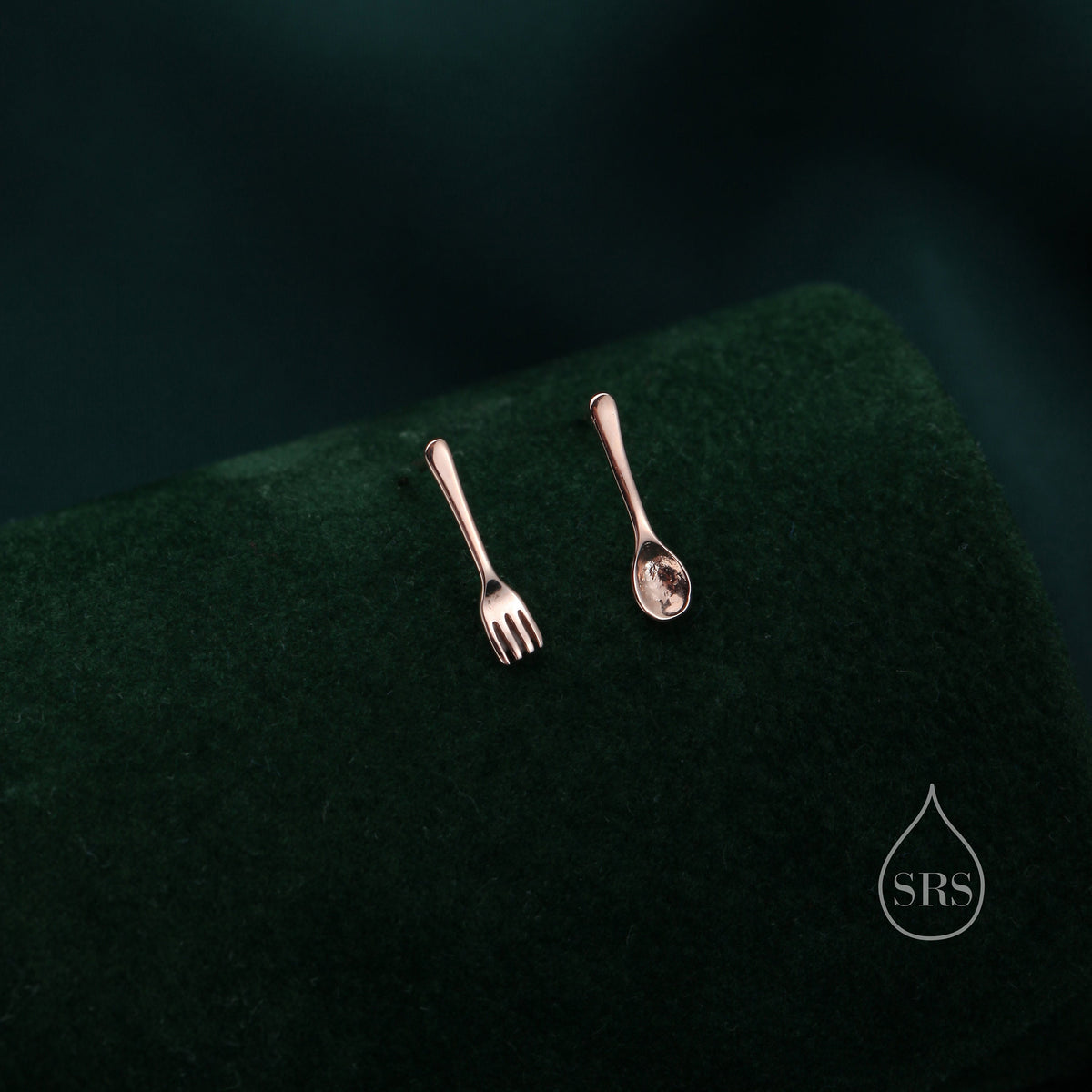 Mismatched Fork and Spoon Stud Earrings in Sterling Silver, Silver, Gold or Rose Gold, Fork and Spoon Earrings, Cute Earrings
