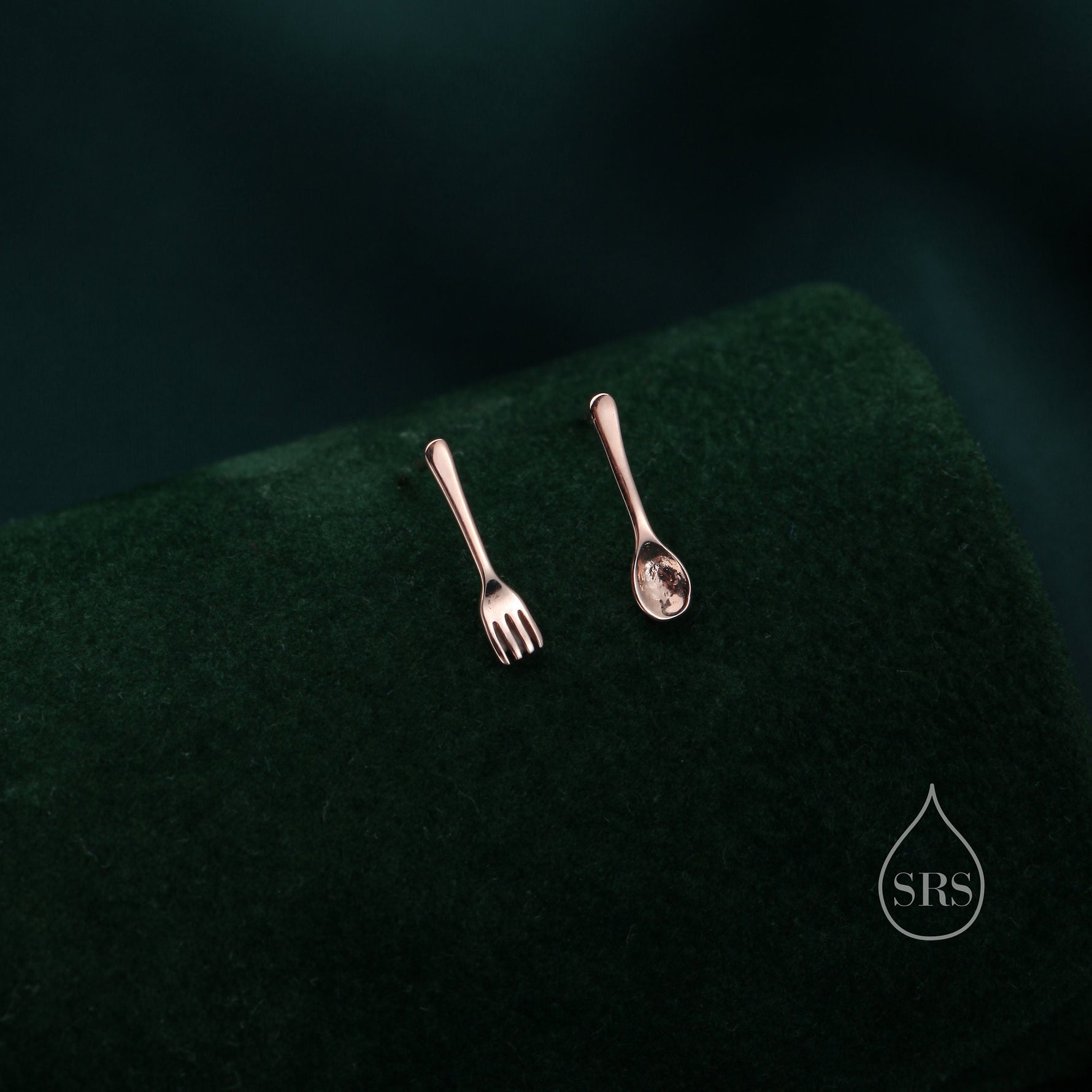 Mismatched Fork and Spoon Stud Earrings in Sterling Silver, Silver, Gold or Rose Gold, Fork and Spoon Earrings, Cute Earrings