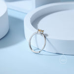 Natural Citrine Droplet Ring in Sterling Silver, 4x6mm, Prong Set Pear Cut, Adjustable Size, Genuine Citrine Ring, November Birthstone