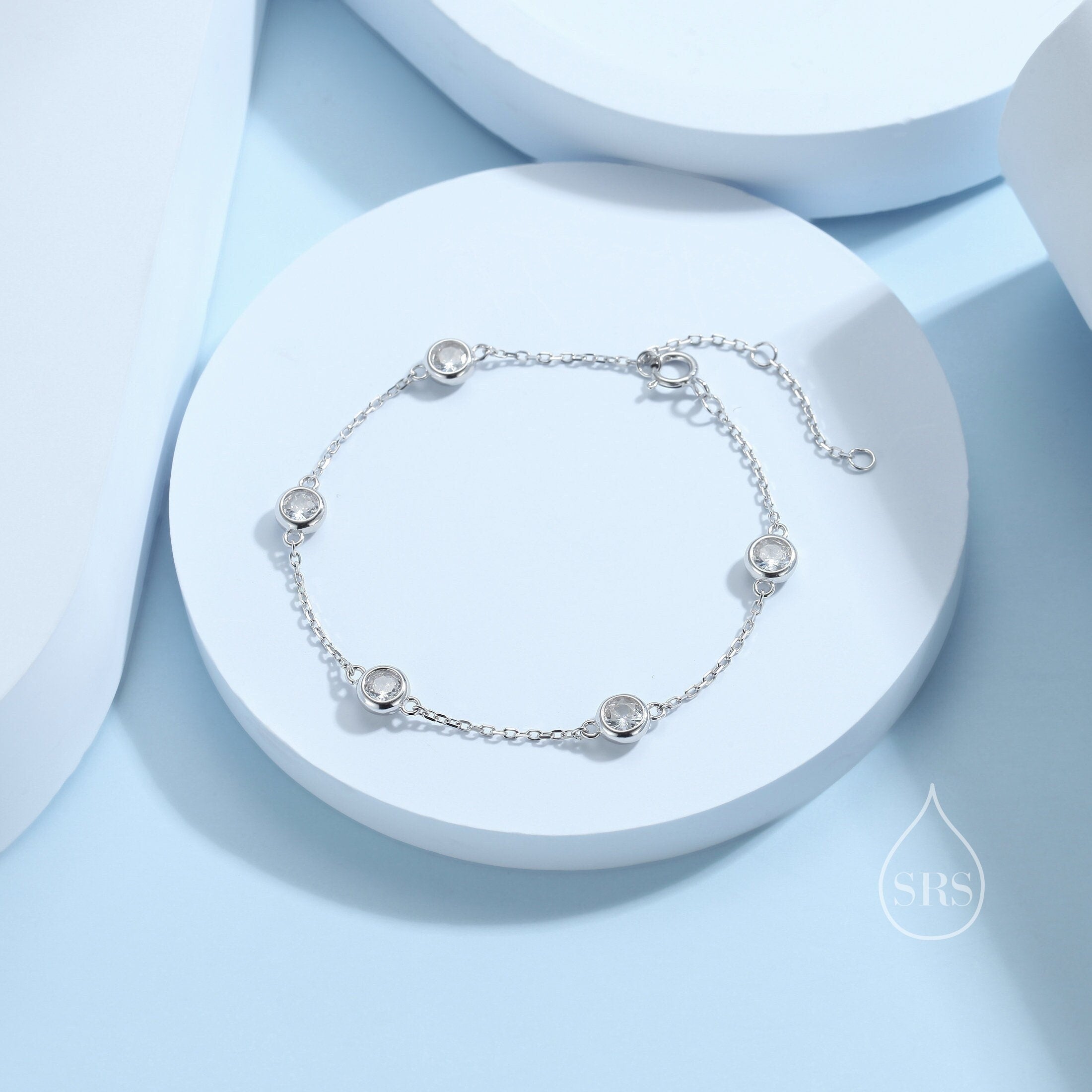 Silver Rain CZ Station Bracelet – Silver Rain Silver