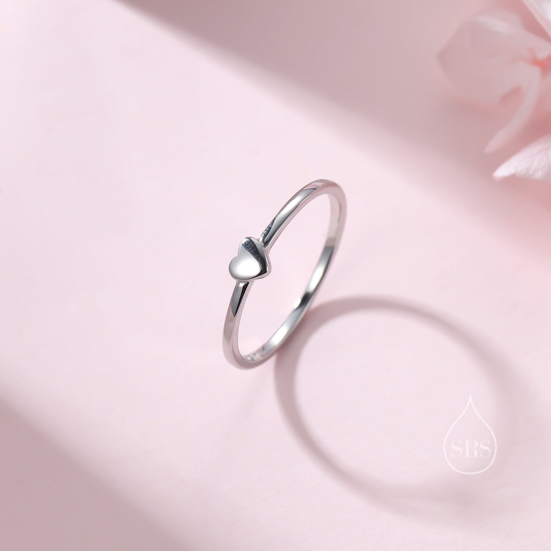 Extra Tiny Heart Ring in Sterling Silver, Silver Heart Ring in US 5 - 8? Sweet Heart Ring, Extra Small Heart Ring