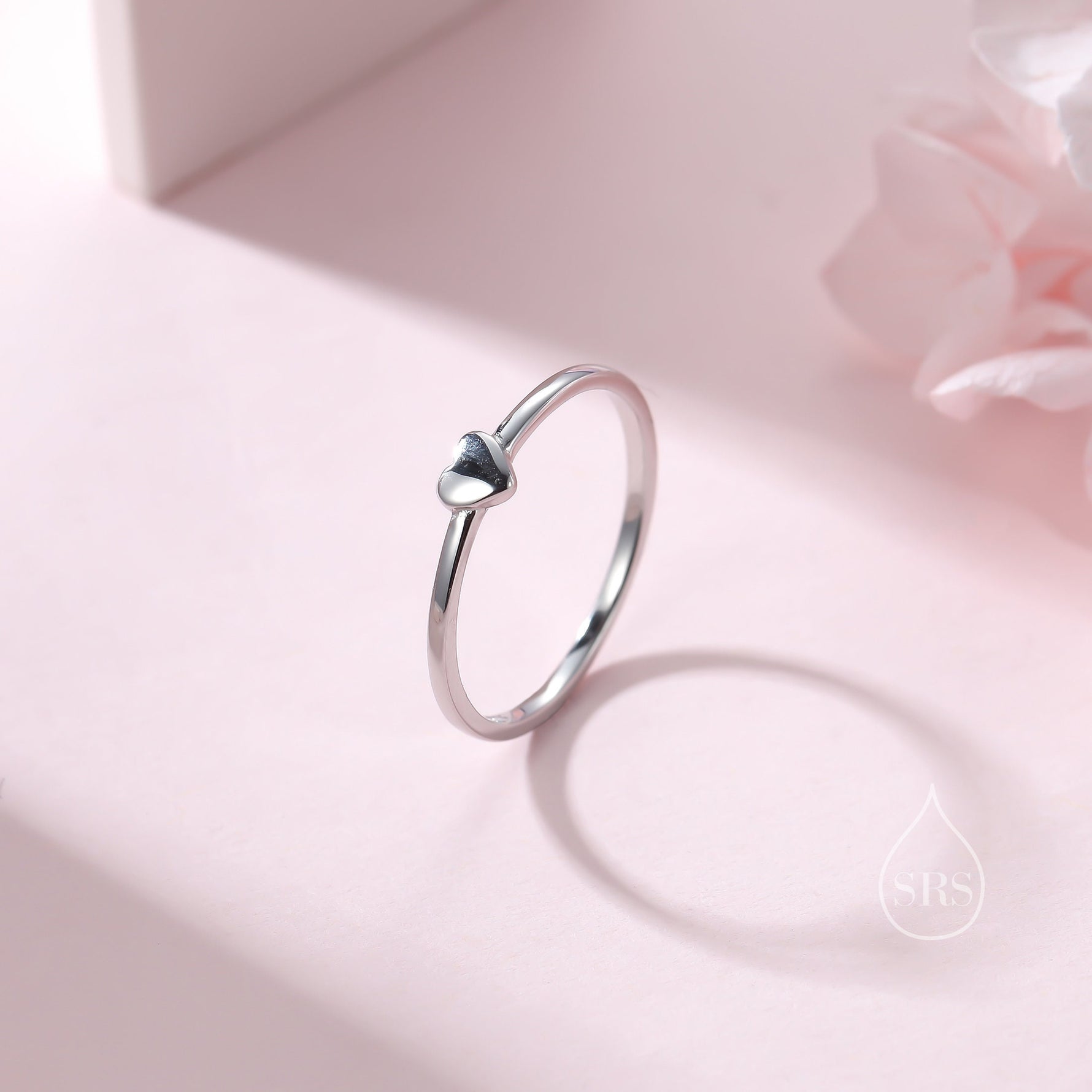 Extra Tiny Heart Ring in Sterling Silver, Silver Heart Ring in US 5 - 8? Sweet Heart Ring, Extra Small Heart Ring