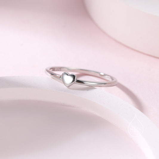 Extra Tiny Heart Ring in Sterling Silver, Silver Heart Ring in US 5 - 8? Sweet Heart Ring, Extra Small Heart Ring