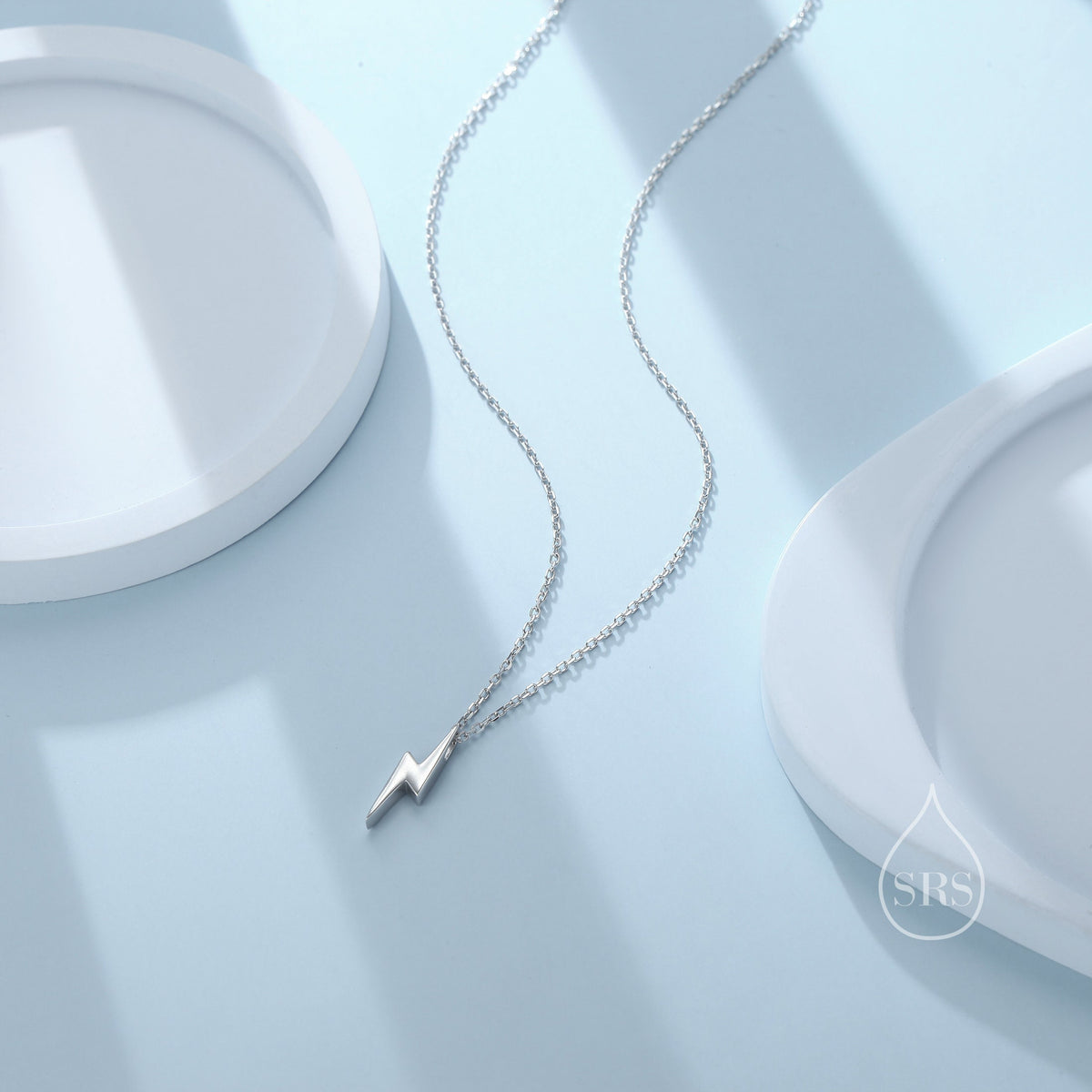 Tiny Lightning Bolt Pendant Necklace in Sterling Silver, Cute Bolt Necklace, Small Lightning Bolt Necklace