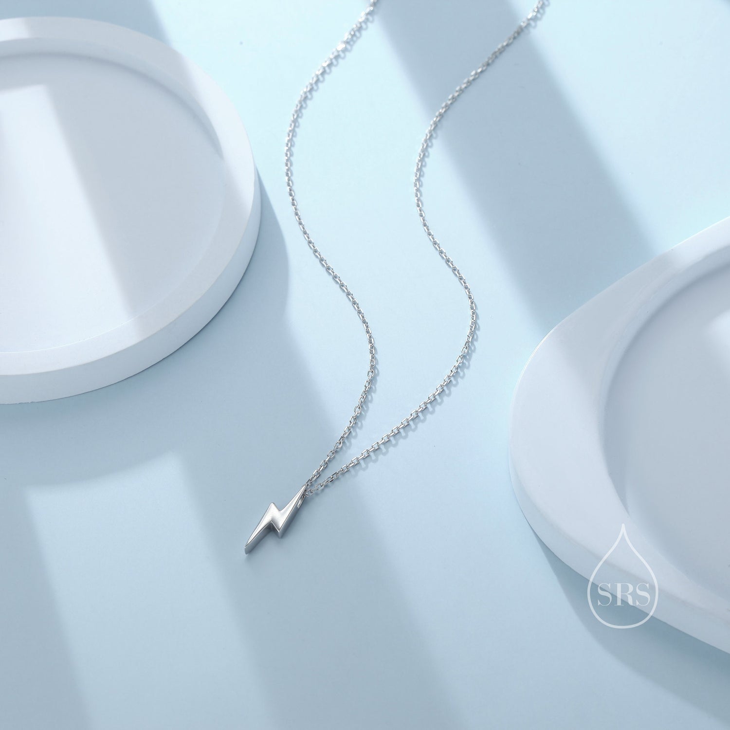 Tiny Lightning Bolt Pendant Necklace in Sterling Silver, Cute Bolt Necklace, Small Lightning Bolt Necklace