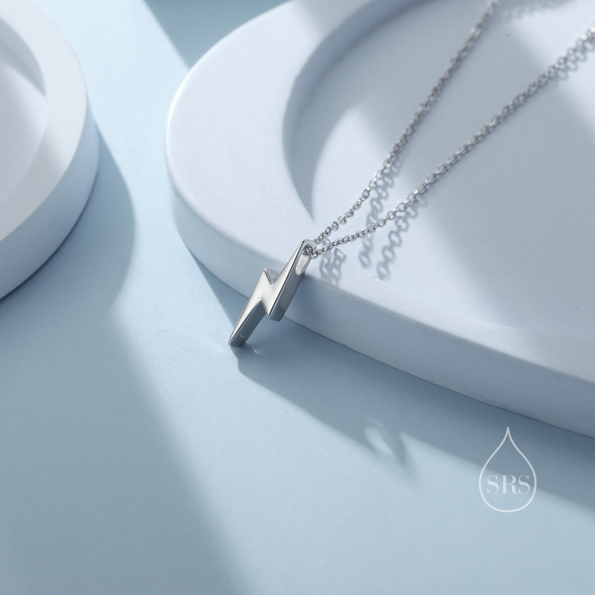 Tiny Lightning Bolt Pendant Necklace in Sterling Silver, Cute Bolt Necklace, Small Lightning Bolt Necklace