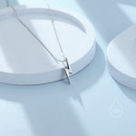 Tiny Lightning Bolt Pendant Necklace in Sterling Silver, Cute Bolt Necklace, Small Lightning Bolt Necklace