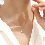 Tiny Lightning Bolt Pendant Necklace in Sterling Silver, Cute Bolt Necklace, Small Lightning Bolt Necklace