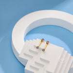 Double CZ Ear Jacket in Sterling Silver, Two Way Earrings, Silver or Gold, Front and Back Earrings, Two Part Earrings