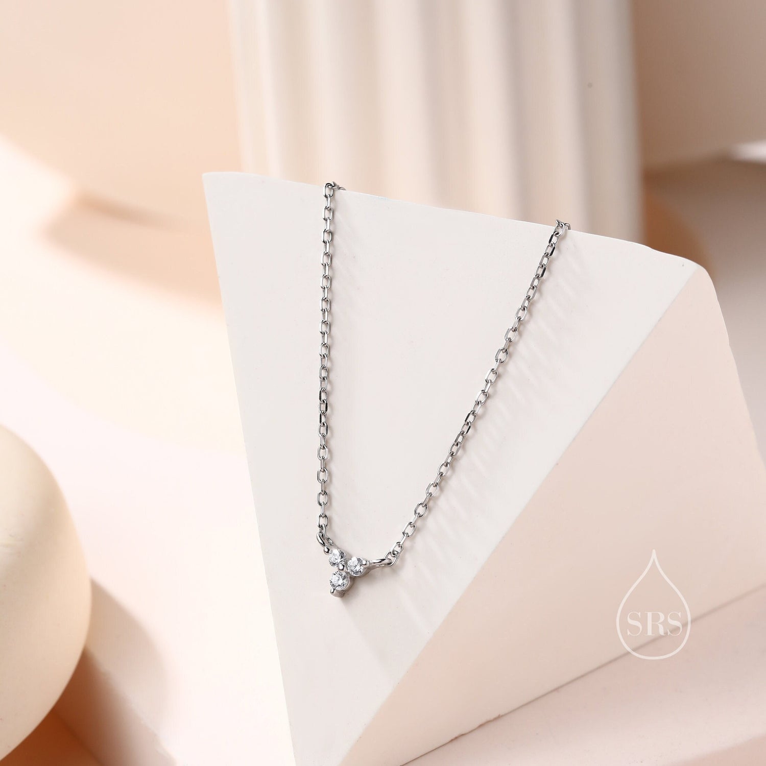 Clear CZ Trio Chain Necklace
