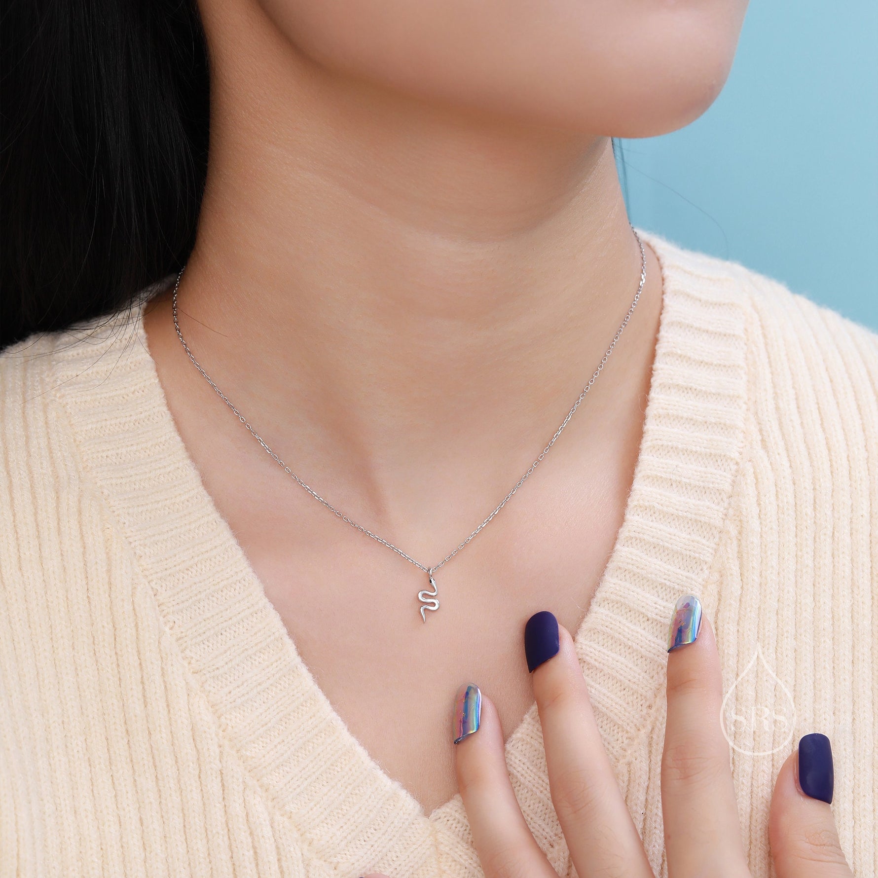 Extra Tiny Snake Pendant Necklace in Sterling Silver, Silver or Gold, Snake Necklace, Small Snake Necklace, Snake Pendant