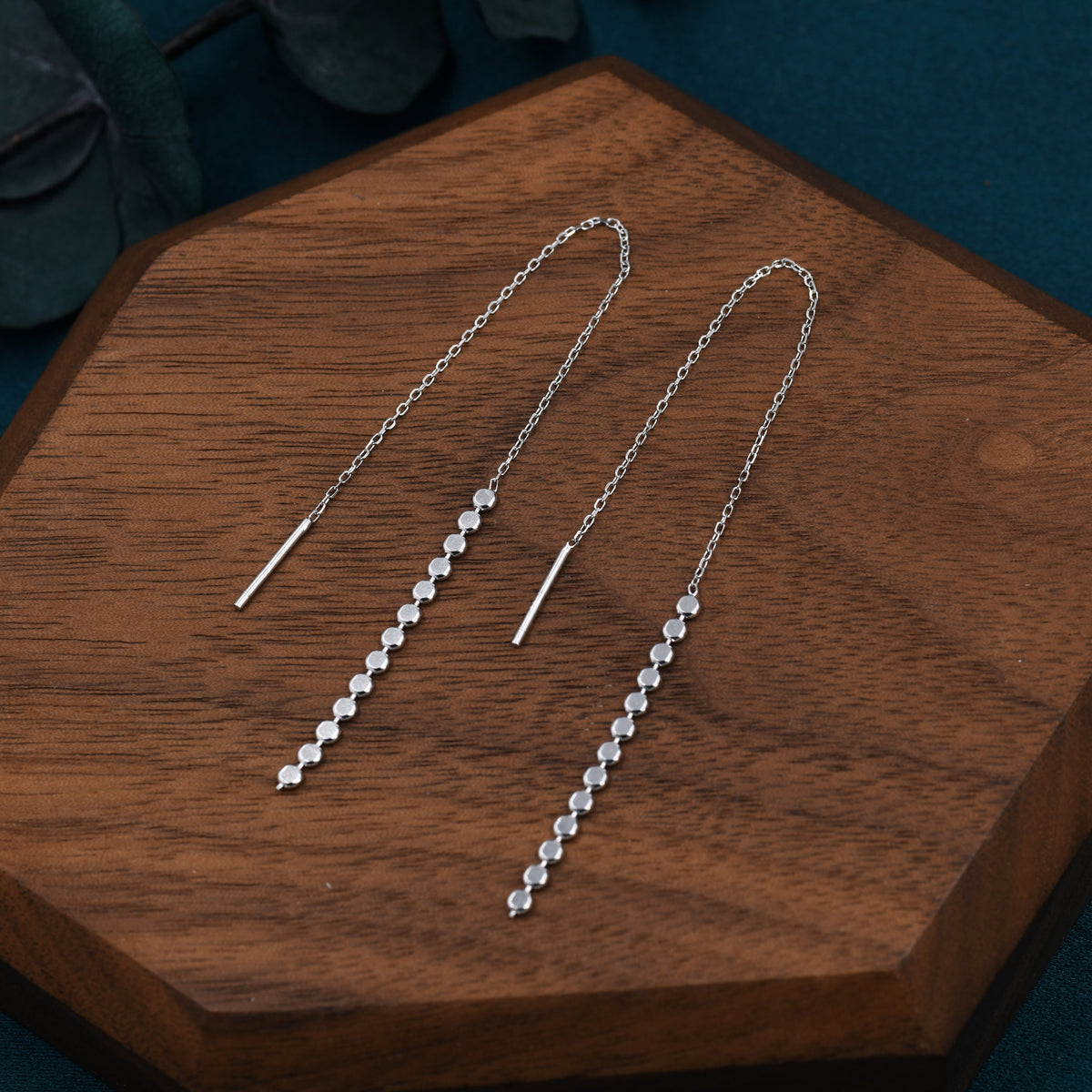Dotted Chain Threader Earrings