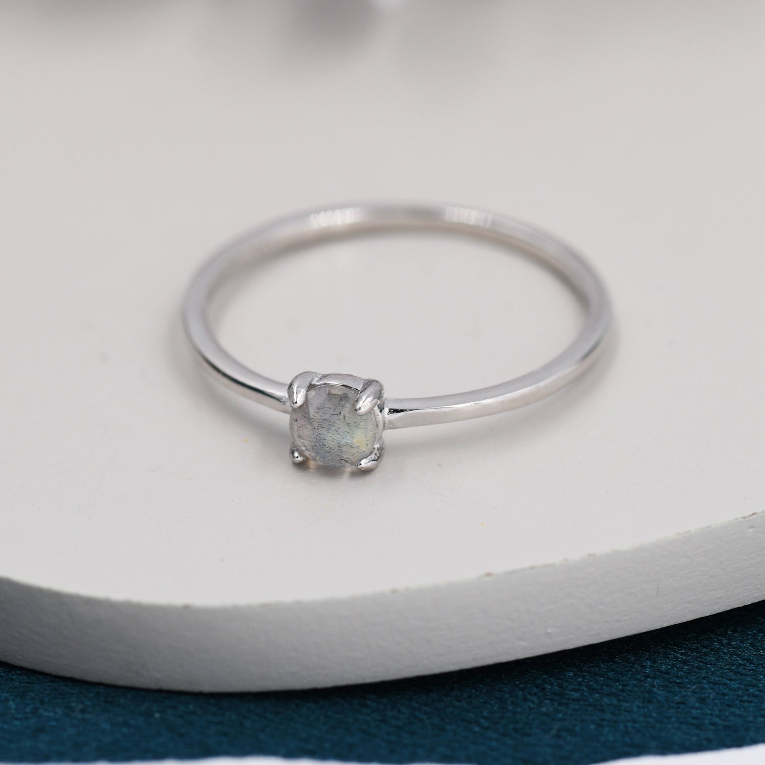 Labradorite Rose Cut Gemstone Ring