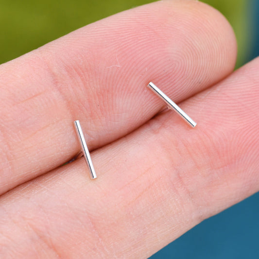 Very Skinny Long  Bar Stud Earrings in Sterling Silver,  Skinny Bar Earrings, Delicate Bar Earrings