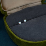 Aurora AB Crystal Tiny CZ Stud Earrings in Sterling Silver, 2.5mm/3mm Colour Changing Crystals, Extra Small