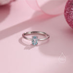 Natural 1 Carat Swiss Blue Topaz Oval Ring in Sterling Silver, 5x7mm, Prong Set Oval Cut, US Size 5 6 7 8, Genuine 1ct Blue Topaz Ring