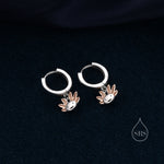 Axolotl Huggie Hoop Earrings in Sterling Silver - Sea Creature Dangle Drop Earrings - Pet Lover - Cute, Fun, Whimsical