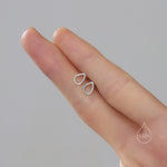 Sterling Silver Minimalist Open Droplet Stud Earrings in Sterling Silver - Minimalist Geometric Design C59