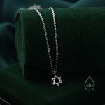 Tiny Star of David Pendant Necklace in Sterling Silver, Extra Small Star of David Necklace, Silver Star Necklace