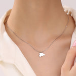 Small Cloud Pendant Necklace in Sterling Silver, Cloud Necklace, Tiny Could Necklace, Silver Cloud Necklace