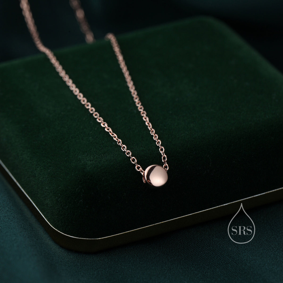 Tiny Little Dot Pendant Necklace in Sterling Silver, Silver, Gold or Rose Gold, Extra Small Pebble Necklace, Silver Disk Necklace