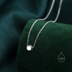 Tiny Little Dot Pendant Necklace in Sterling Silver, Silver, Gold or Rose Gold, Extra Small Pebble Necklace, Silver Disk Necklace