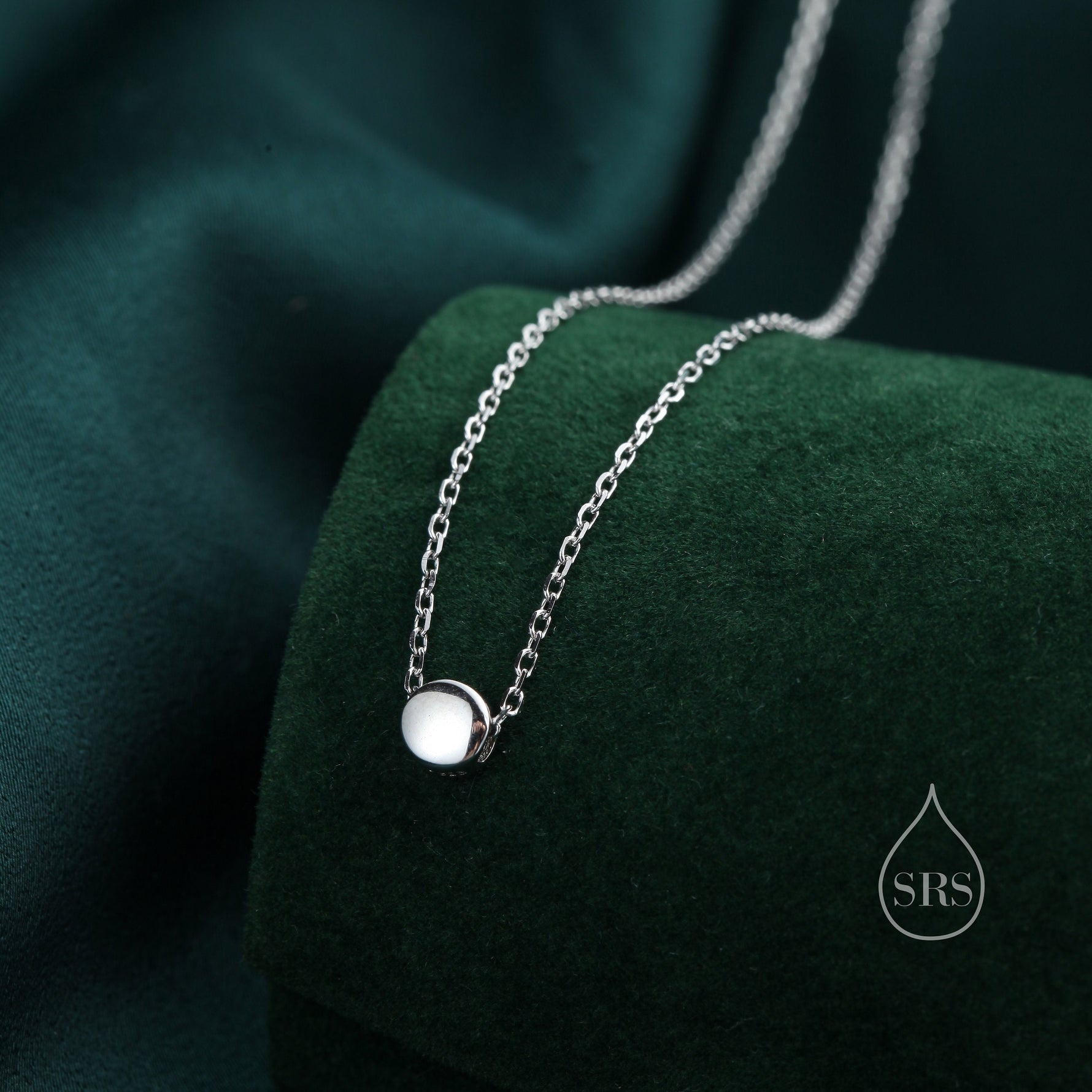 Tiny Little Dot Pendant Necklace in Sterling Silver, Silver, Gold or Rose Gold, Extra Small Pebble Necklace, Silver Disk Necklace