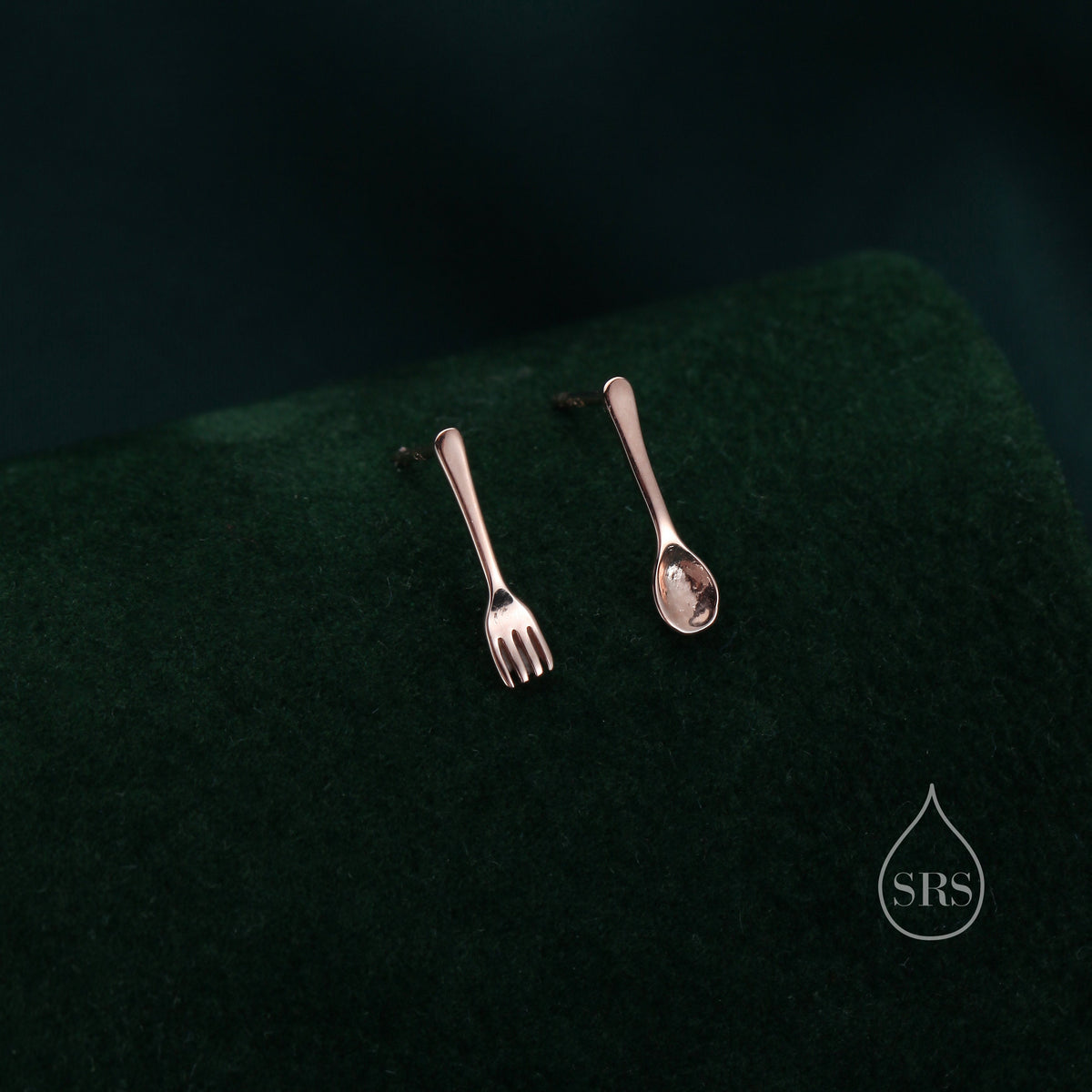 Mismatched Fork and Spoon Stud Earrings in Sterling Silver, Silver, Gold or Rose Gold, Fork and Spoon Earrings, Cute Earrings