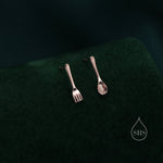 Mismatched Fork and Spoon Stud Earrings in Sterling Silver, Silver, Gold or Rose Gold, Fork and Spoon Earrings, Cute Earrings