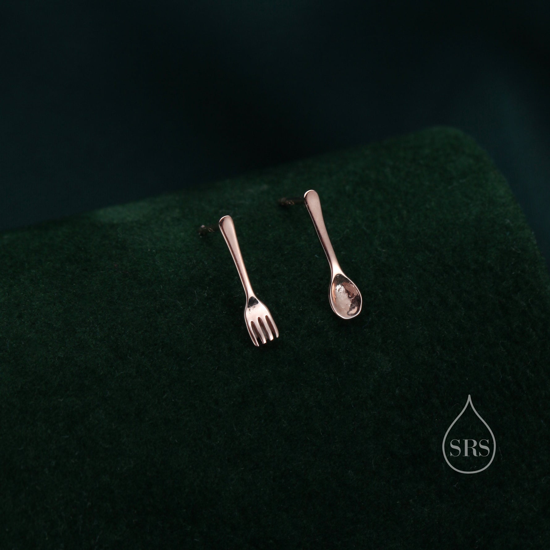 Mismatched Fork and Spoon Stud Earrings in Sterling Silver, Silver, Gold or Rose Gold, Fork and Spoon Earrings, Cute Earrings