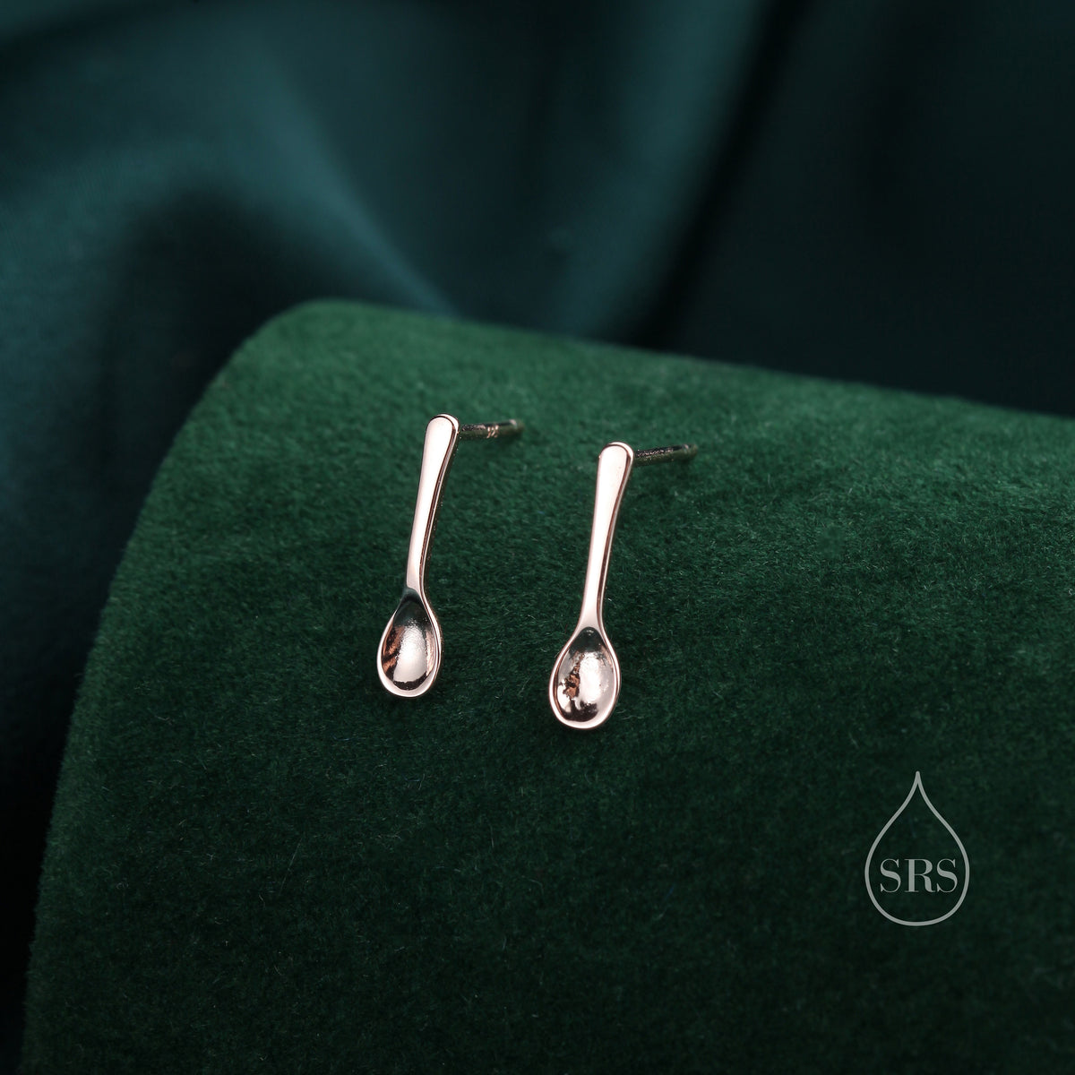 Spoon Stud Earrings in Sterling Silver, Silver, Gold or Rose Gold, Spoon Earrings, Cute Earrings