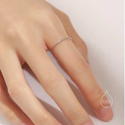 Extra Fine Hammered Ring in Sterling Silver, Extra Skinny Stacking Rings, US 5 6 7 Sized Delicate Rings